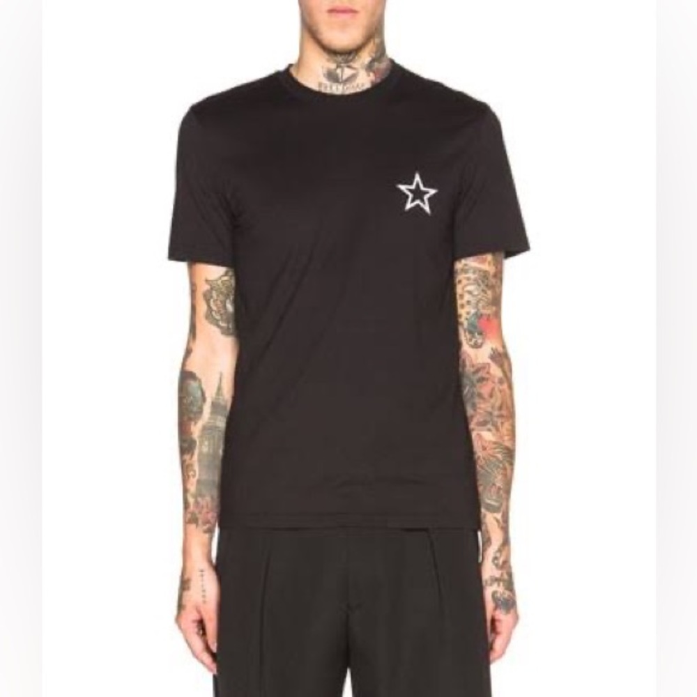 EUC Men’s Size X-Large Givenchy Star Print Graphic Cotton Tee Black/Multicolors